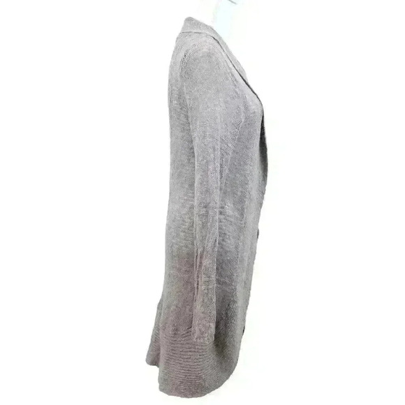 Roxy Gray Slub Knitted Thigh Length Long Cardigan Duster Long Sleeve Size XL - Picture 6 of 6